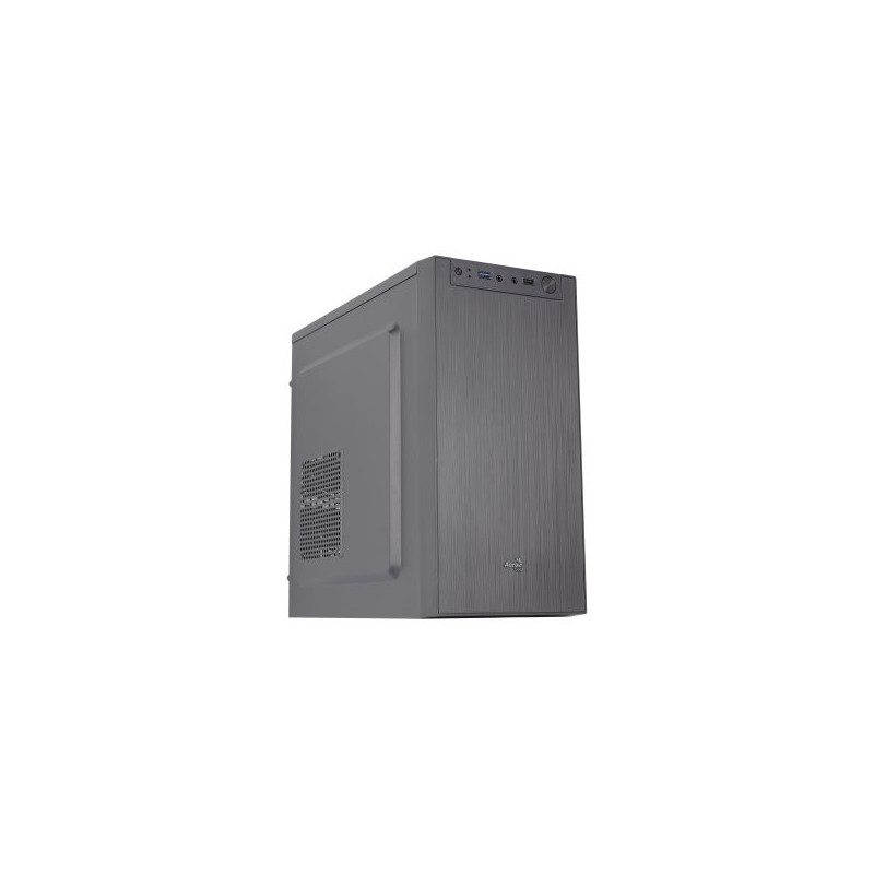 Caja Microatx Aerocool Cs-108 Black Frontal Con Diseño De Aluminio Pulido Sin Fuente De Alimentacion